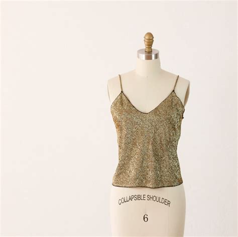 metallic fabric tank tops|metallic gold tank top women's.